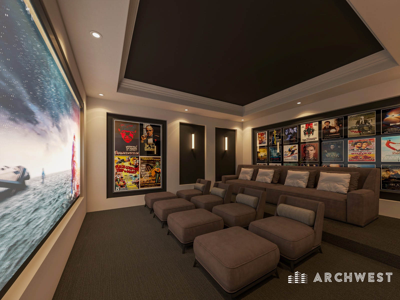 5. 3D Render of a Media Room, Kansas, USA